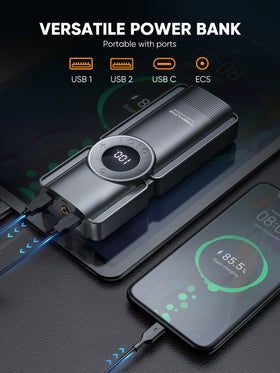 TREKURE bright emergency light and SOS mode illuminating a roadside scene, improved visibility