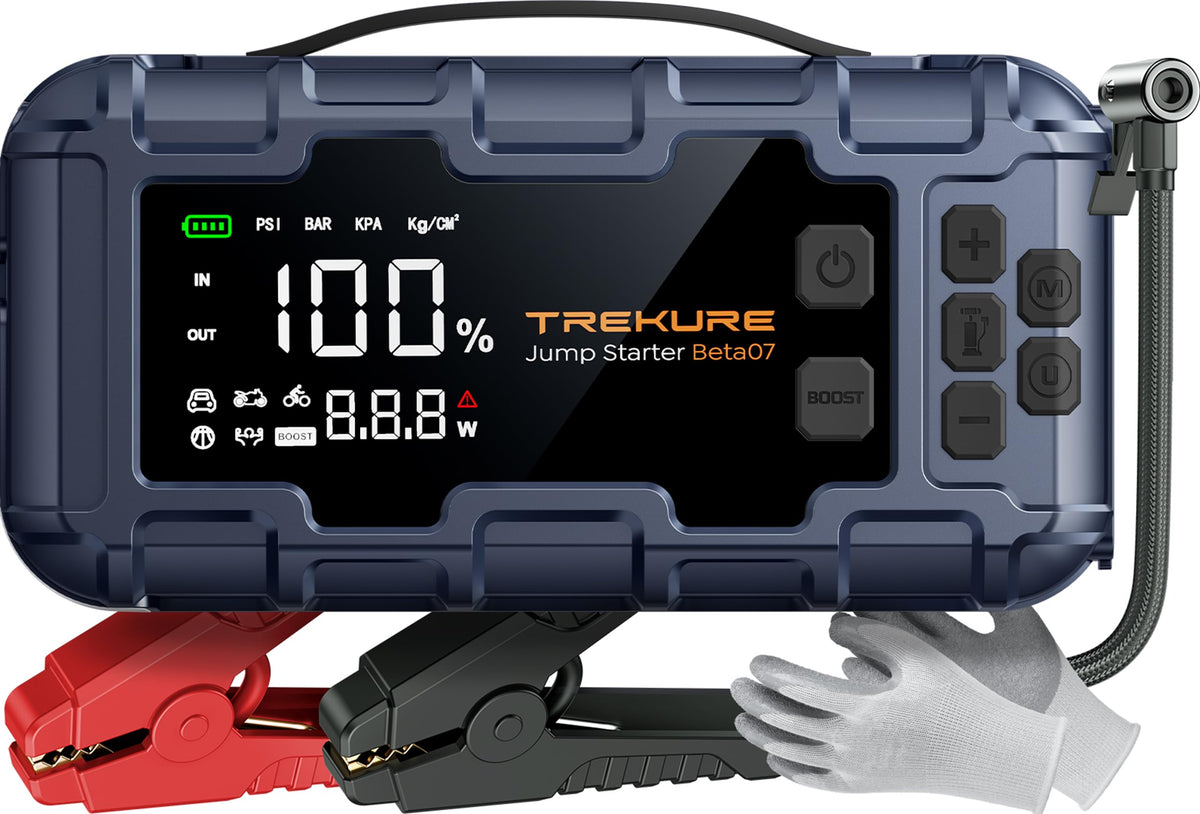 TREKURE front view showing screen and controls for quick status checks