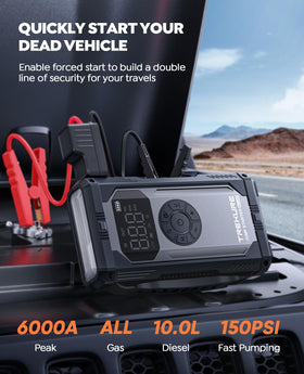 TREKURE LCD display and control buttons showing pressure and battery readouts