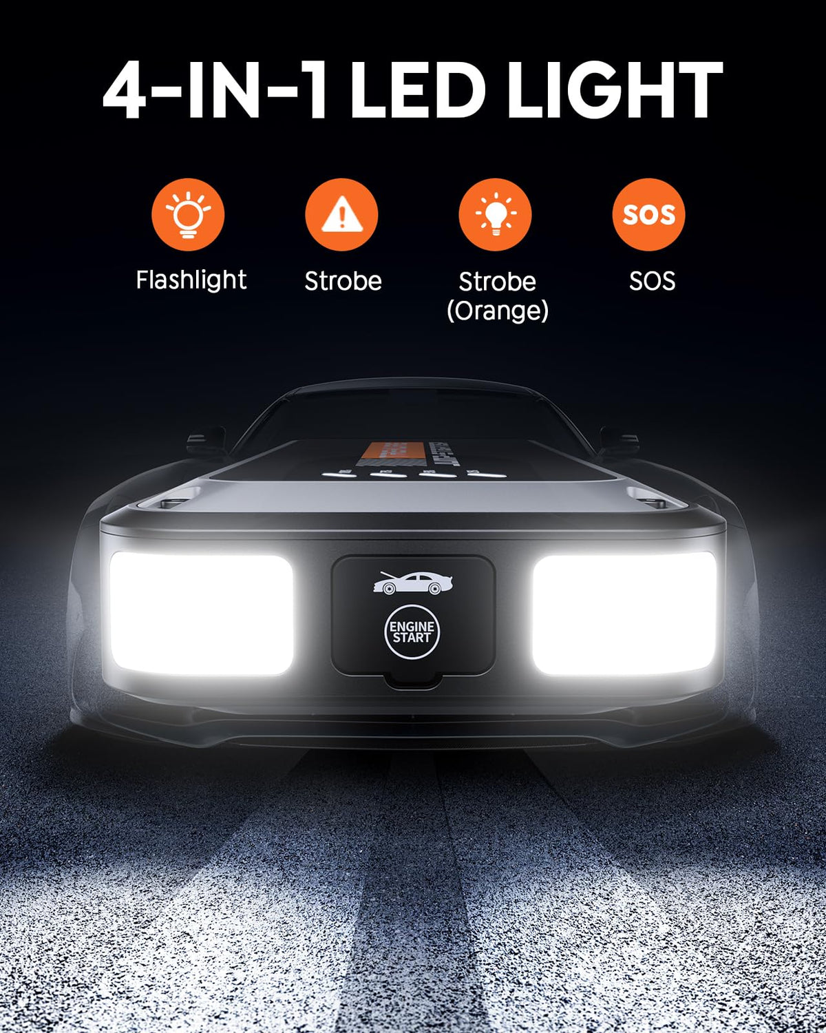 TREKURE multifunctional light illuminating a work area for safer roadside use