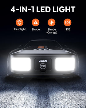 TREKURE multifunctional light illuminating a work area for safer roadside use