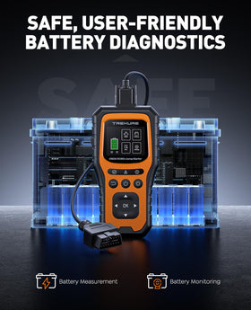 TREKURE unit connected to vehicle OBD2 port diagnosing codes for faster troubleshooting