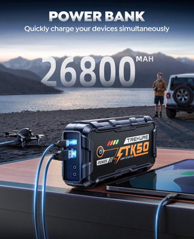 TREKURE side handle and USB 18W port for easy carry and fast charging