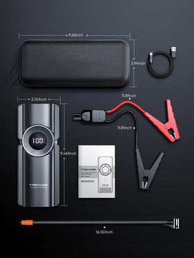 TREKURE compact pack held in hand to show size and portability for travel