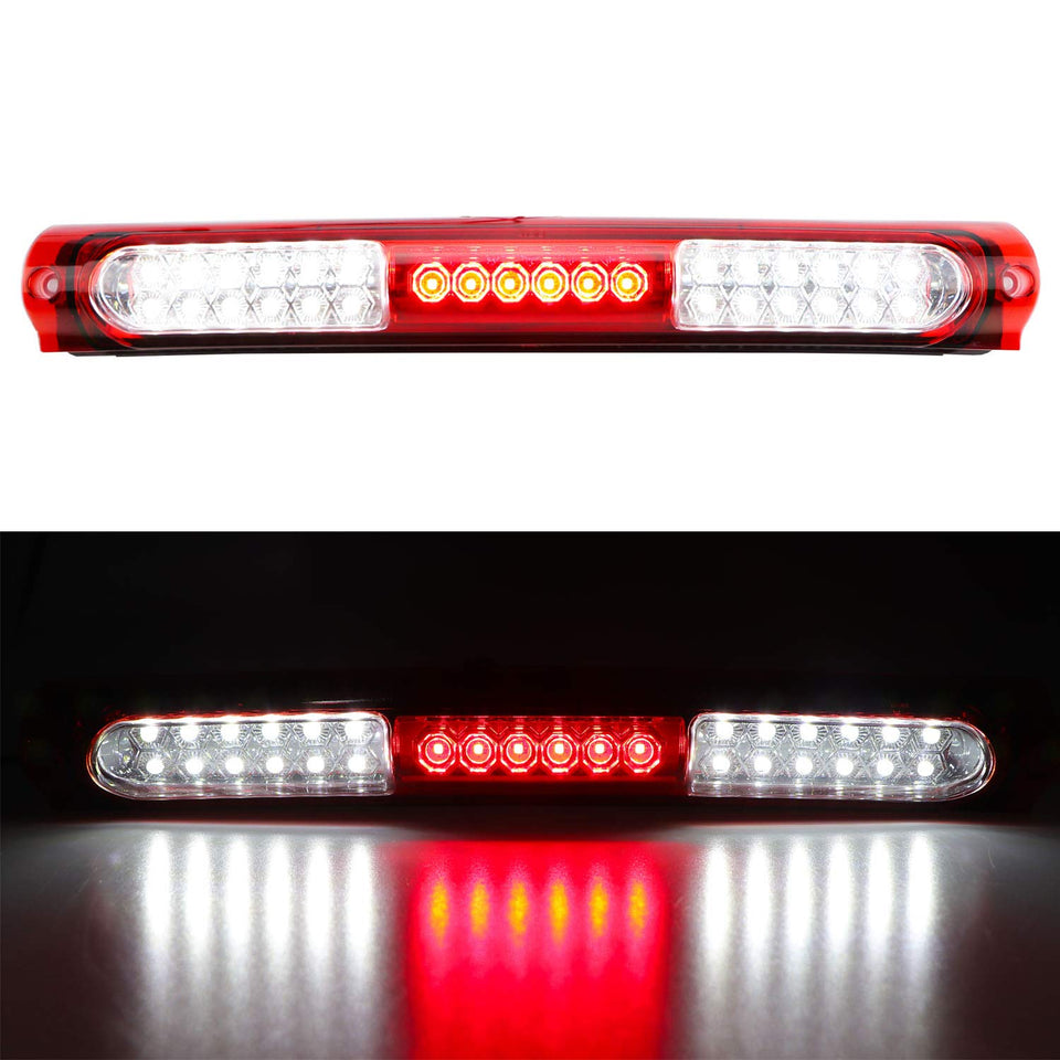 Tresound front view of third brake light showing red lens and mounting points for clear fit