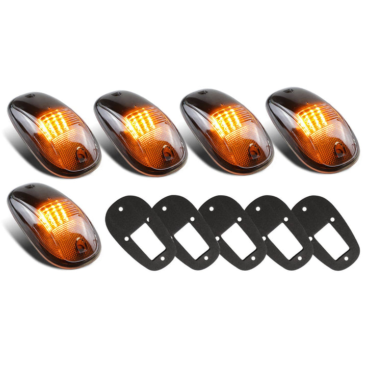Tresound front view of five cab marker lights showing smoked lenses and compact housings, improves truck styling