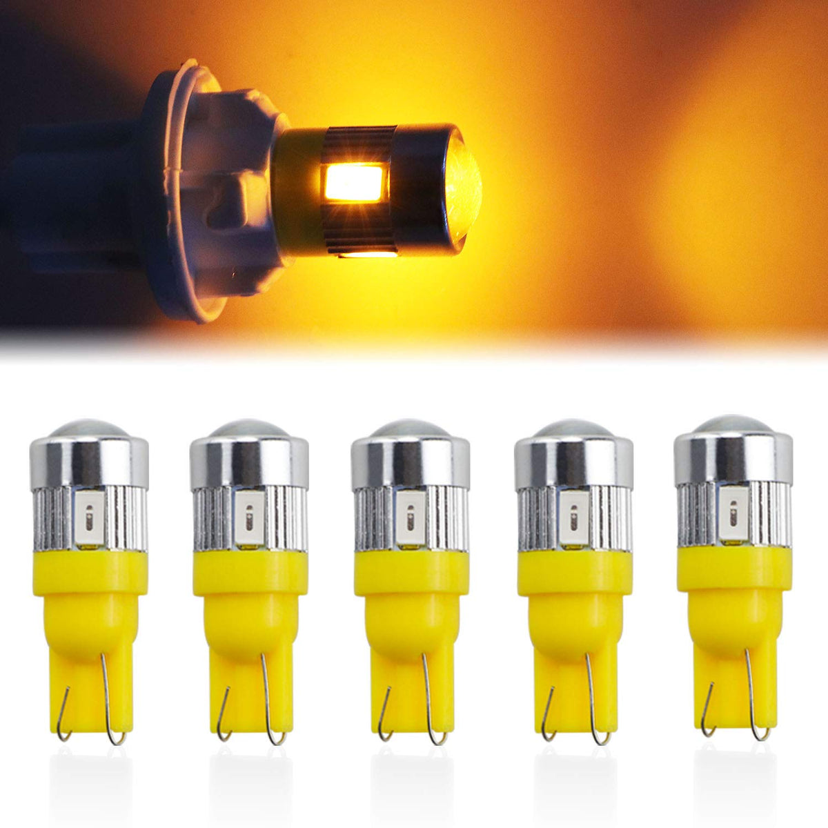 Tresound T10 5-5050-SMD amber LED bulb detail delivering brighter, efficient light