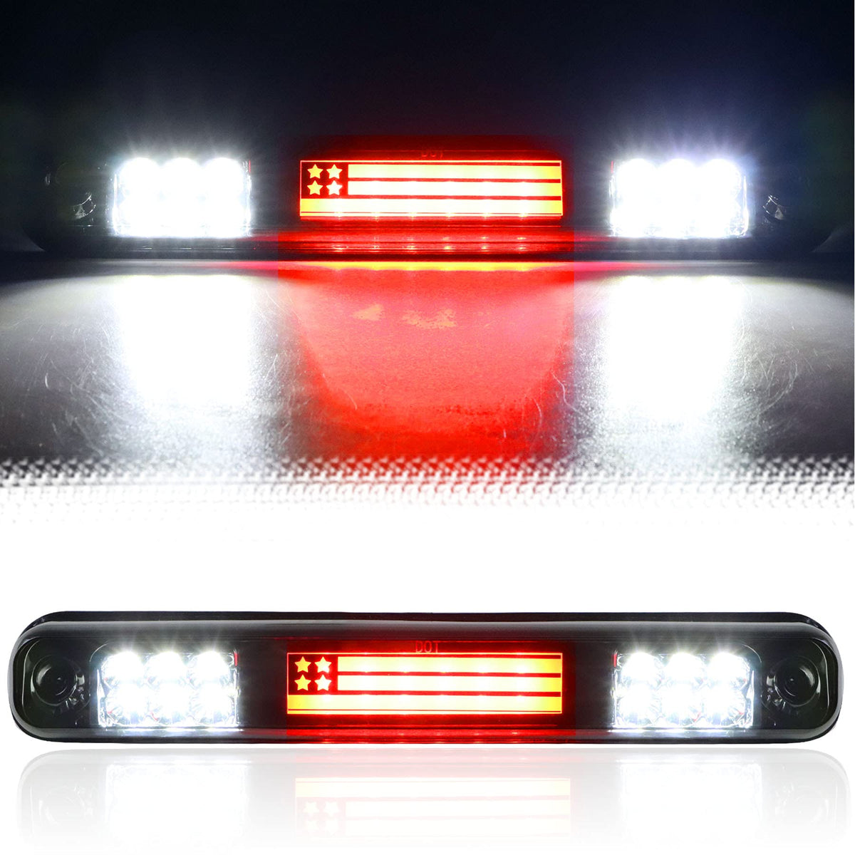 Tresound front view showing full brake light assembly and clear fitment benefit