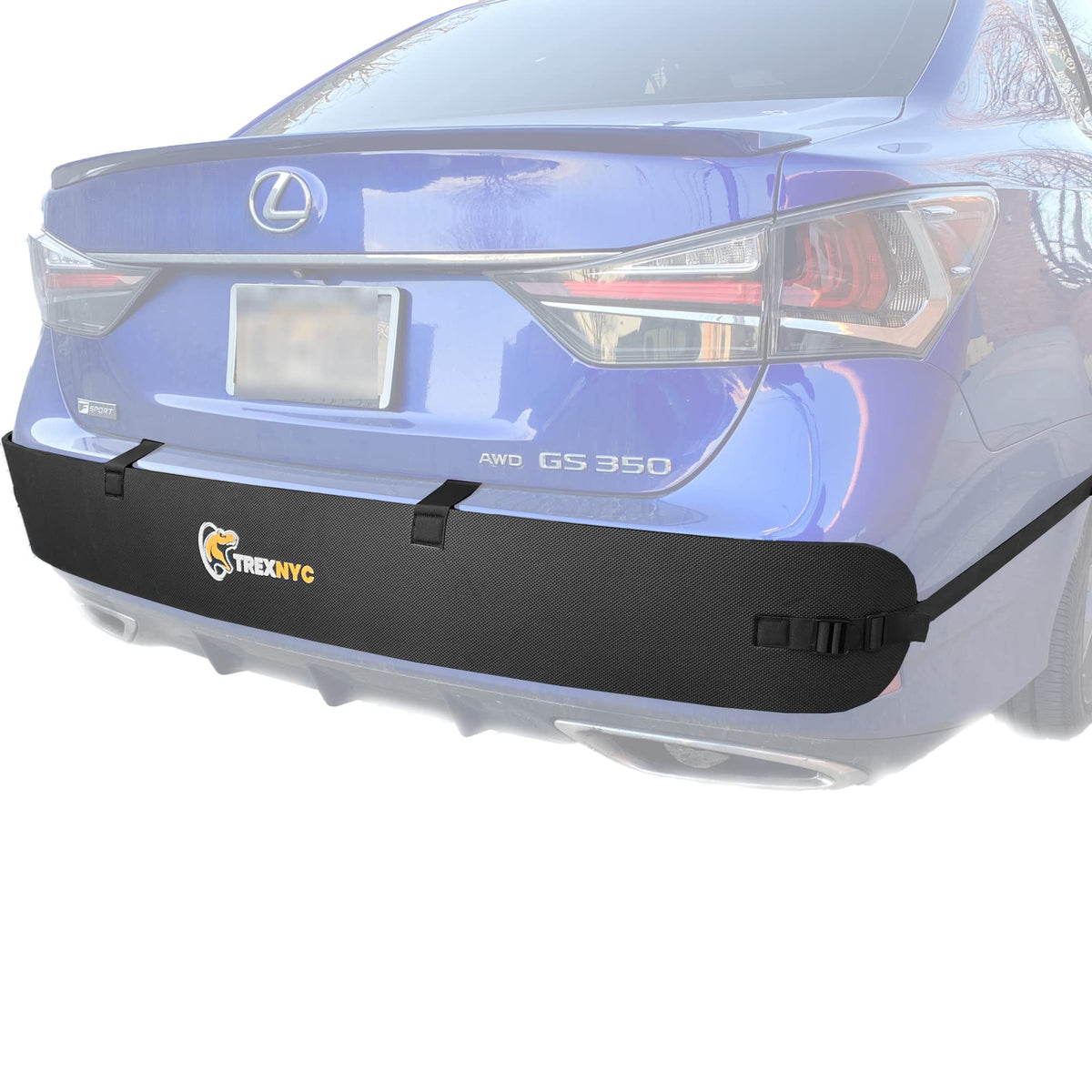 TrexNYC T-Rex front view showing full bumper coverage and easy protection