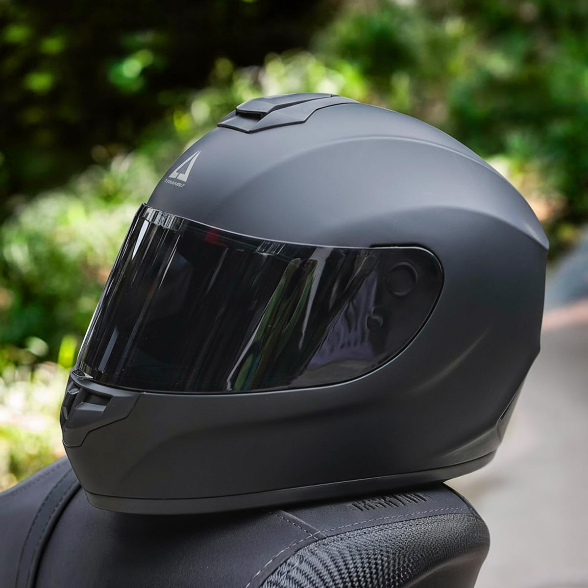 TRIANGLE helmet worn on street bike showing fit and road-ready confidence