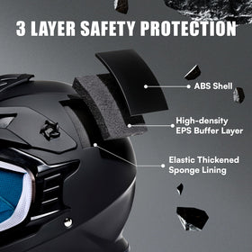 TRIANGLE helmet side profile highlighting chin bar and aerodynamics for safety
