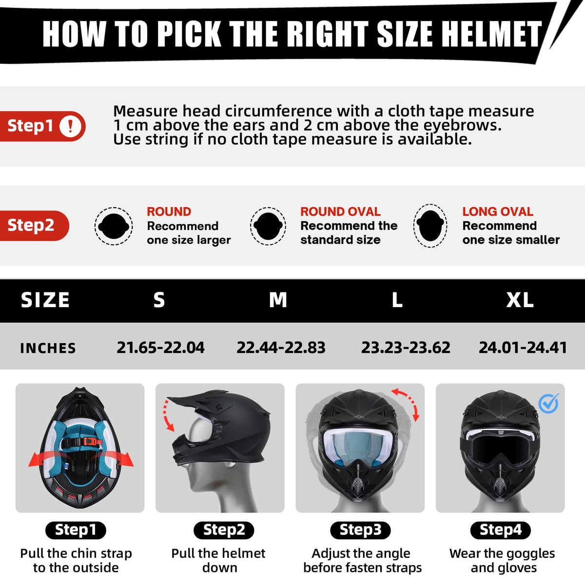 TRIANGLE helmet on scale demonstrating available sizes for proper secure fit