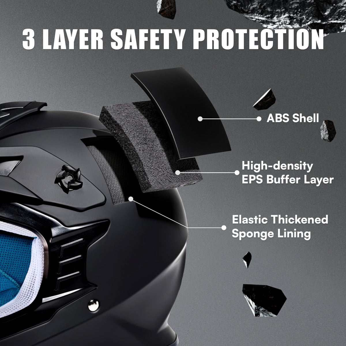 TRIANGLE helmet top vents close-up improving airflow and comfort