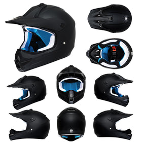 TRIANGLE youth riding lifestyle image showing helmet in off-road use