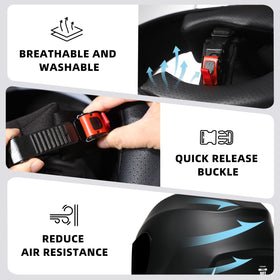 TRIANGLE helmet on rider on motorcycle showing ventilation benefit