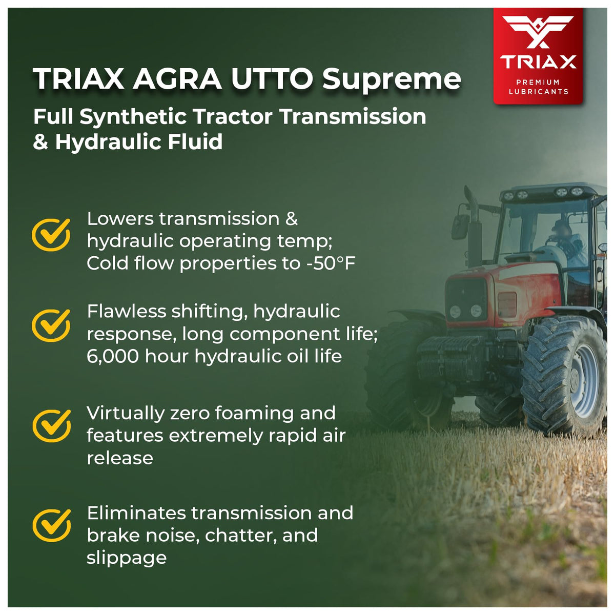 Triax Agra UTTO oil surface close-up showing smooth synthetic texture