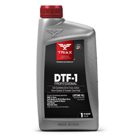 Triax DTF-1 front bottle showing product and lifetime fill benefit