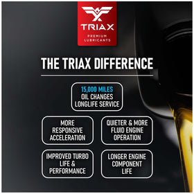 Close-up of Triax oil texture highlighting smooth, low-viscosity formula