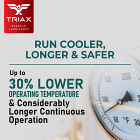 Triax Kompressor label close-up showing specifications and compatibility benefits