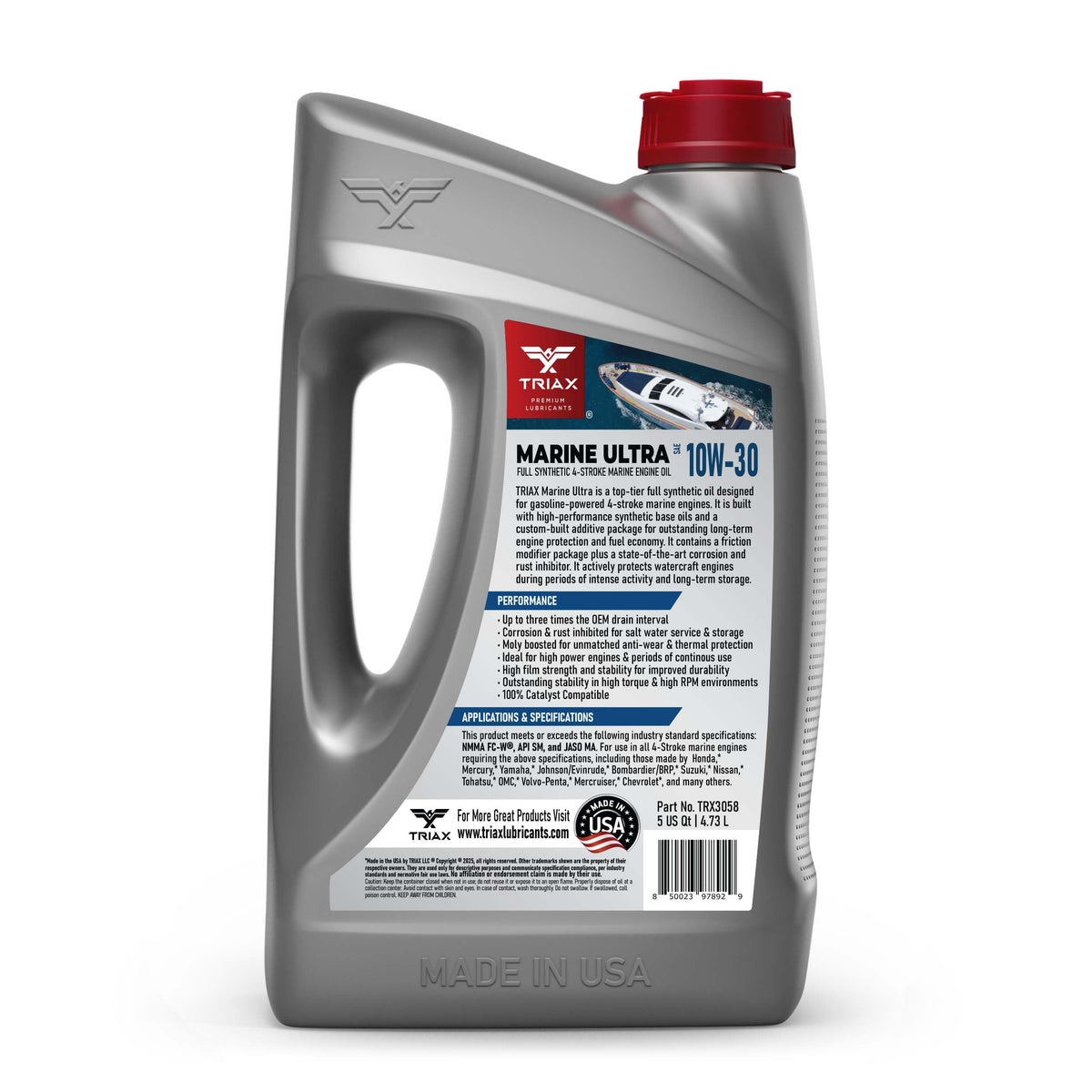 Triax bottle on shelf illustrating long storage stability benefits