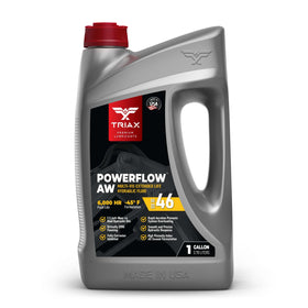 Triax Powerflow AW 46 front label showing product identity and benefits
