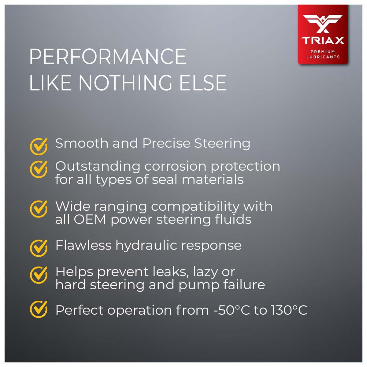 Close-up of Triax synthetic fluid texture showing stable viscosity benefit