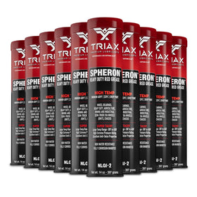 Triax Spheron front packaging showing 14 oz tube and 10-pack durability benefits