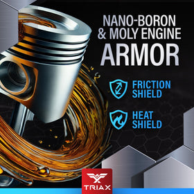 Triax bottle in engine bay being poured to protect critical components