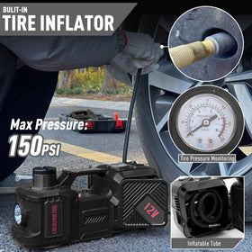 Trihelper in use at roadside illustrating quick self-service tire replacement benefit