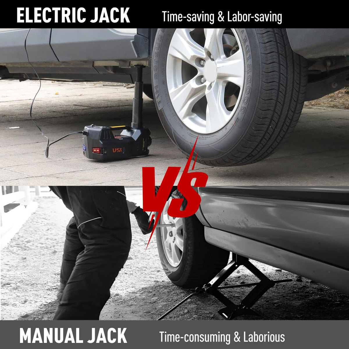 Trihelper inflating a tire, illustrates integrated pump speeding up roadside inflation