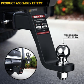 Triloex mounted on truck side profile, demonstrating correct drop and towing alignment