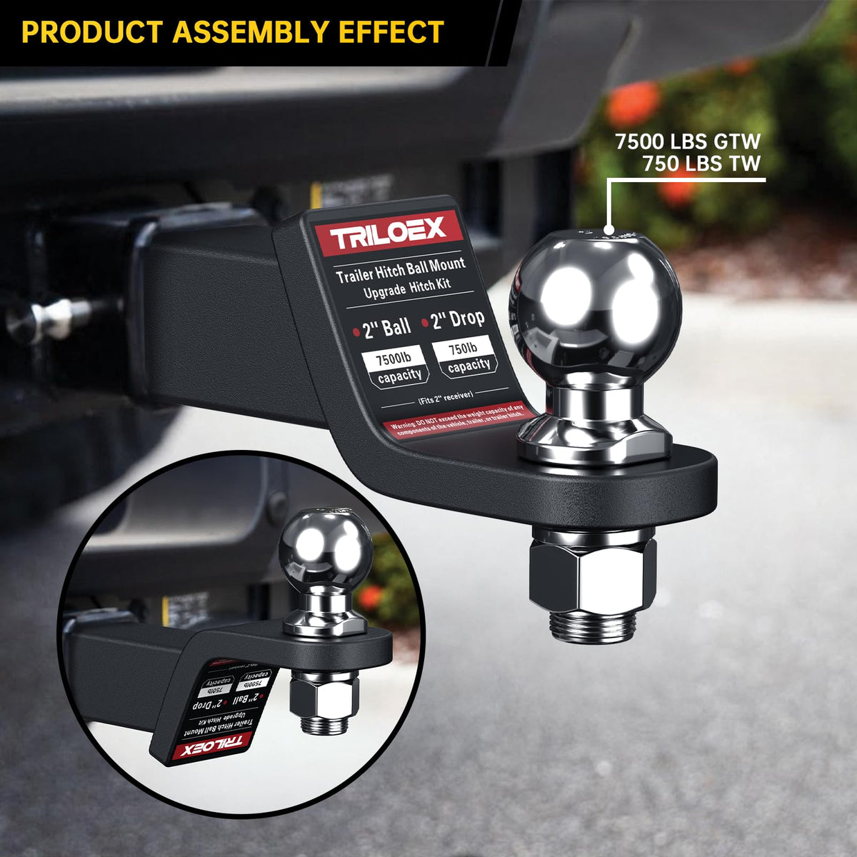 Triloex mount installed on vehicle demonstrating stable towing performance