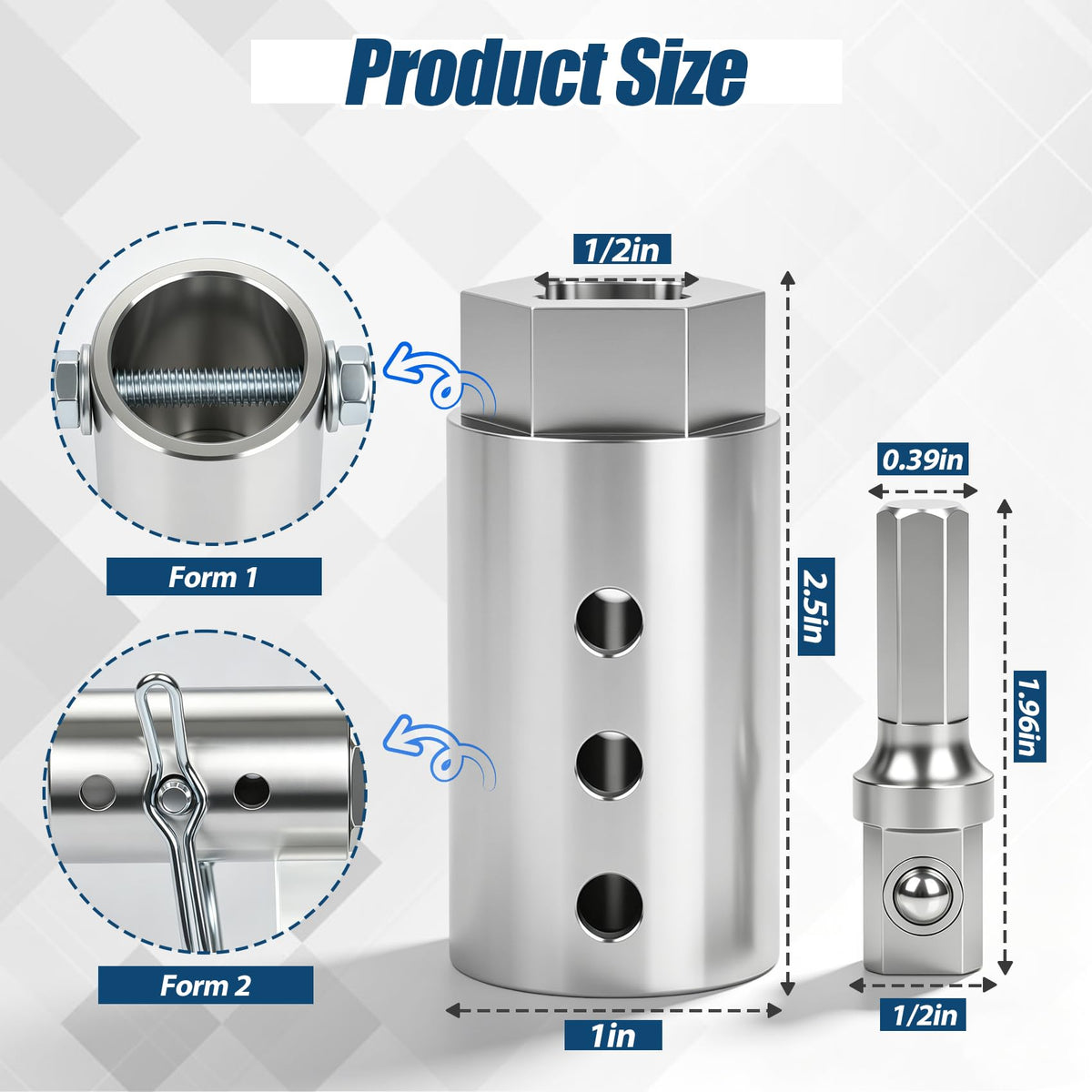 TRILVIX adapter installed on 1-inch jack shaft demonstrating faster lifting