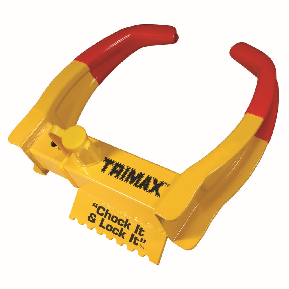Trimax front view showing robust wheel boot and visible theft deterrent