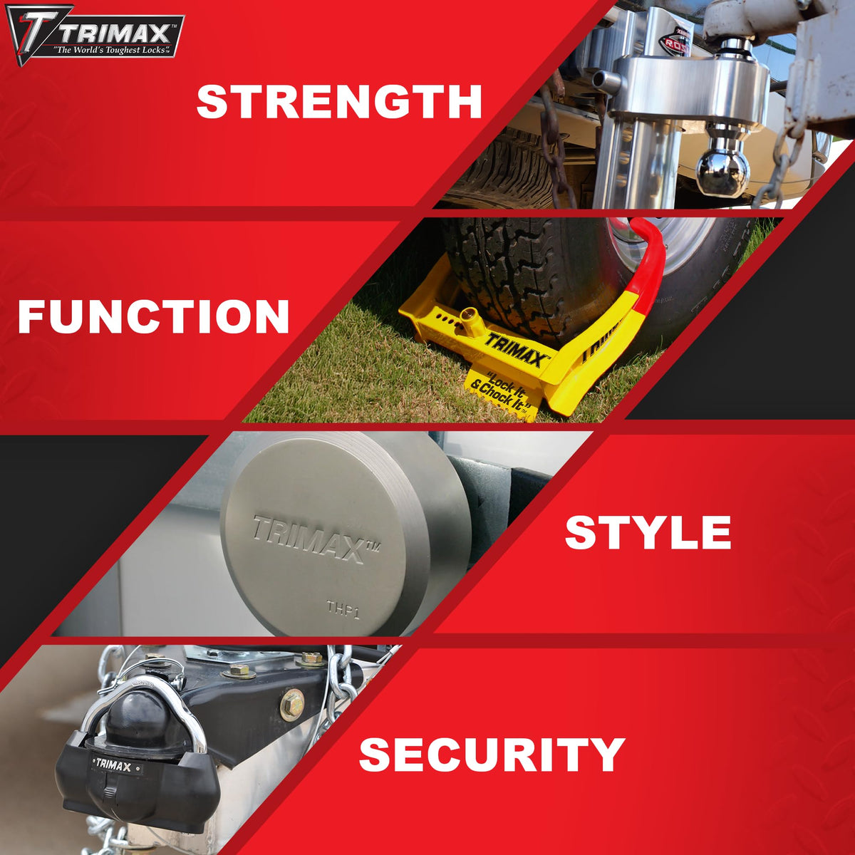 Trimax installed on a trailer wheel demonstrating real-world use