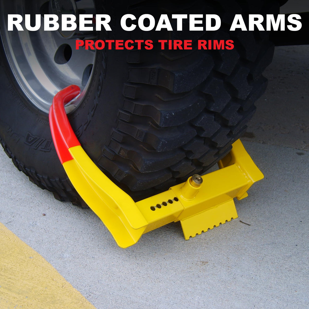 Trimax TCL75 side profile installed on wheel demonstrating secure fit