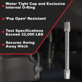 Trimax TH6 close-up of 5/8" pin detail highlighting durable construction
