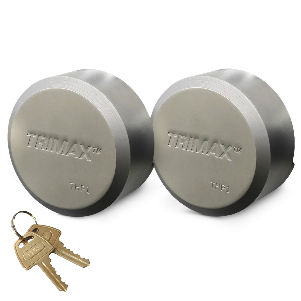 Trimax lock two-pack front view showing secure packaging and features