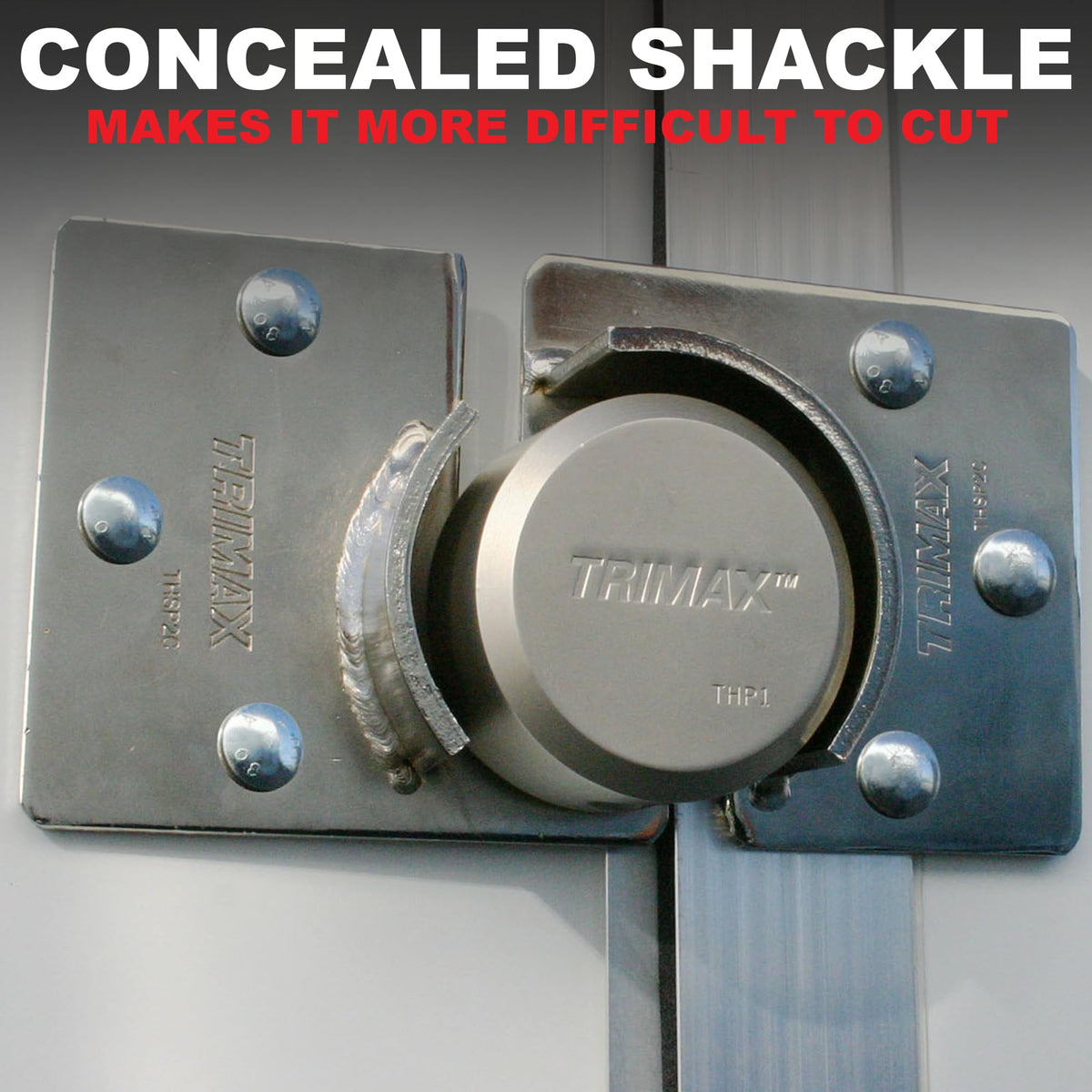 Trimax lock installed on trailer door demonstrating secure fit