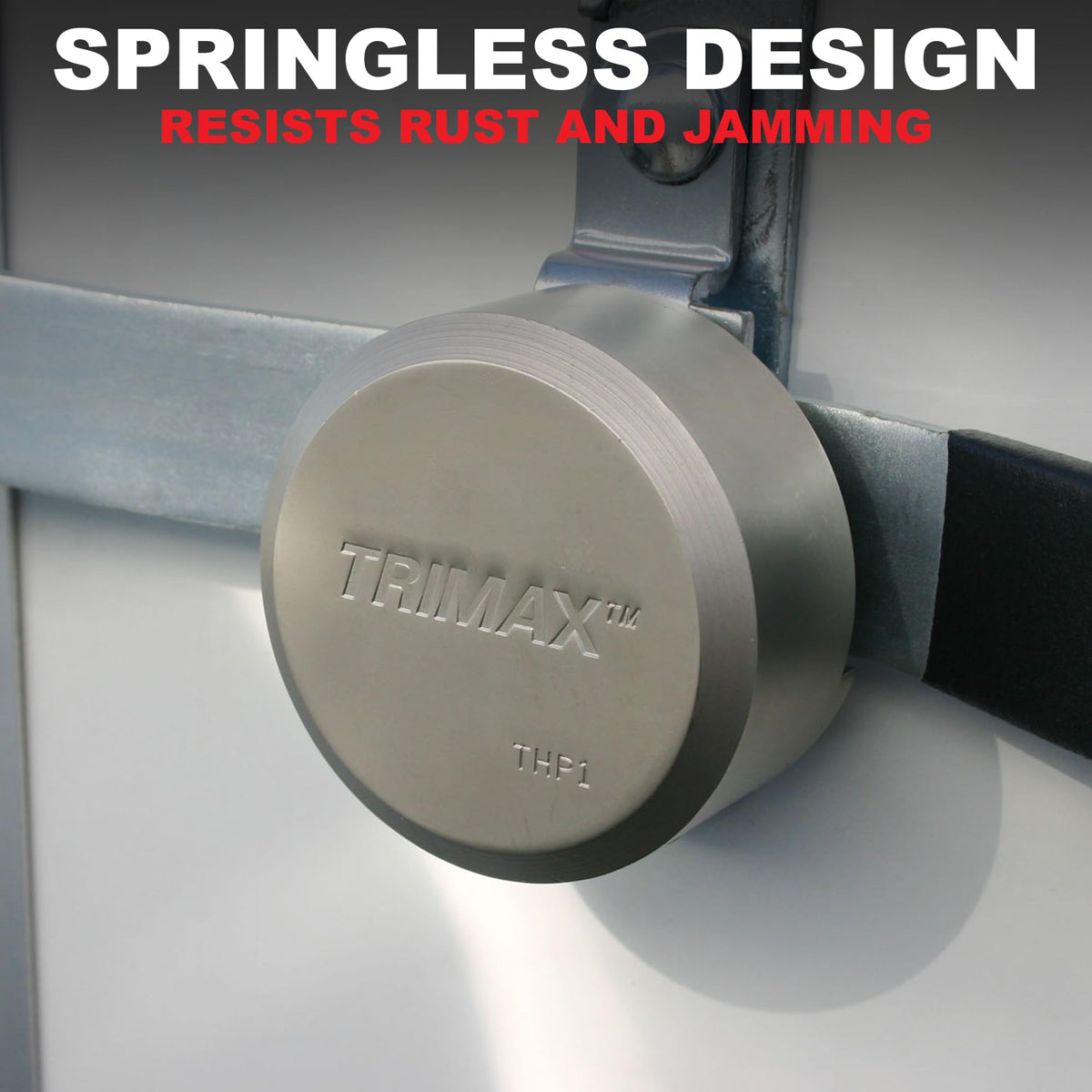 Trimax textured lock body detail illustrating weatherproof finish