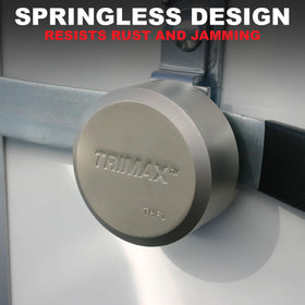 Trimax textured lock body detail illustrating weatherproof finish
