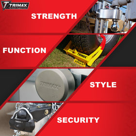Trimax UMAX 100 held in hand illustrating size and easy transport convenience