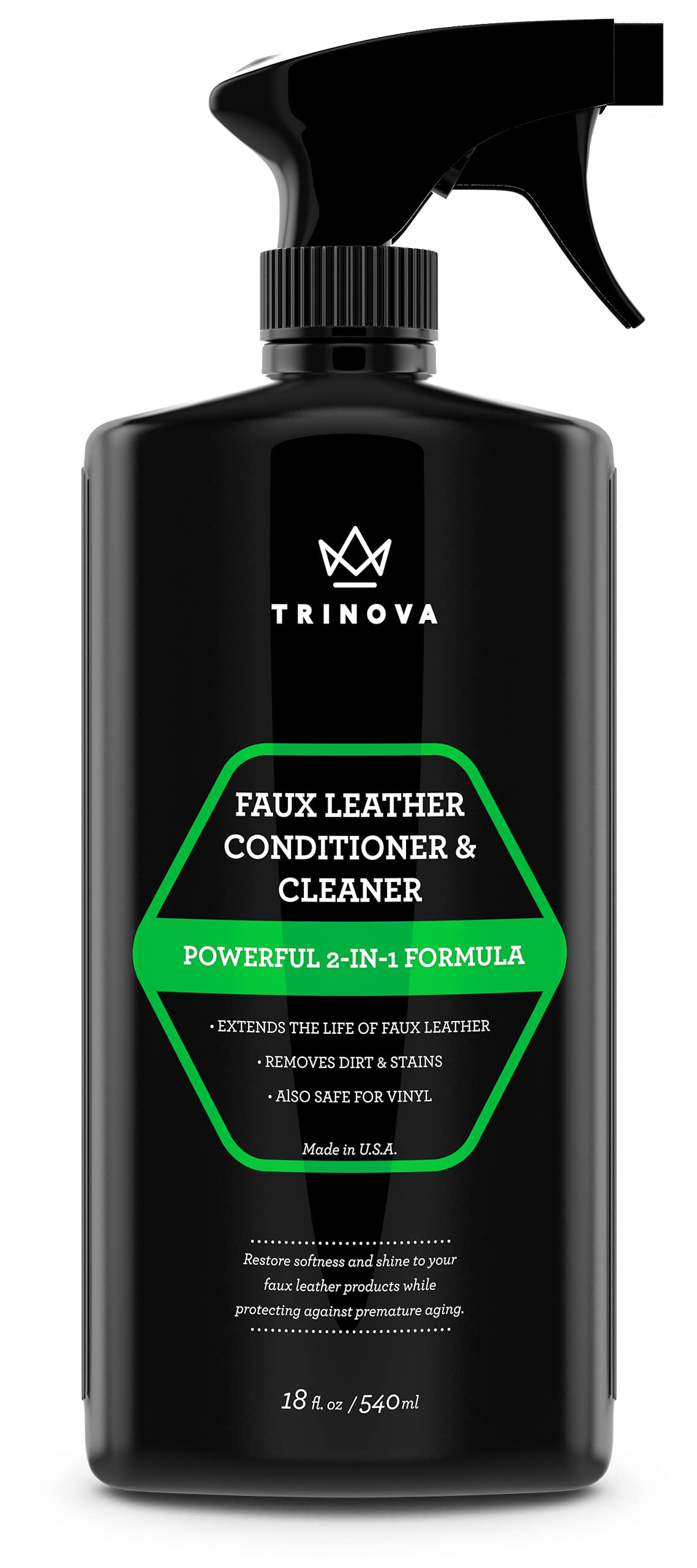 TriNova front packaging showing bottle and clear product purpose, promotes easy maintenance