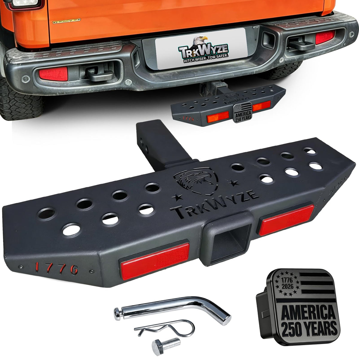 TrkWyze front view installed showing sturdy platform and quick access