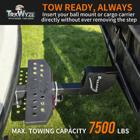 TrkWyze installation image with hitch pin demonstrating easy setup and secure fit benefit
