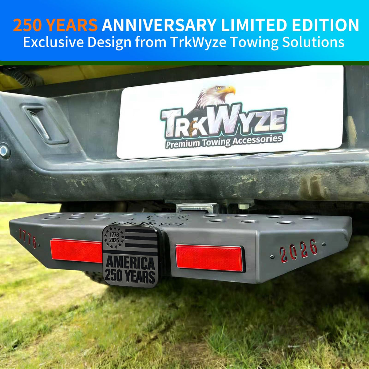 TrkWyze side profile mounted on truck showing stability and towing readiness benefit