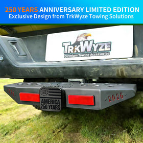 TrkWyze side profile mounted on truck showing stability and towing readiness benefit