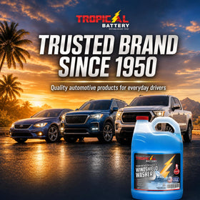 Tropical Battery ingredients label detail showing methanol-free safety