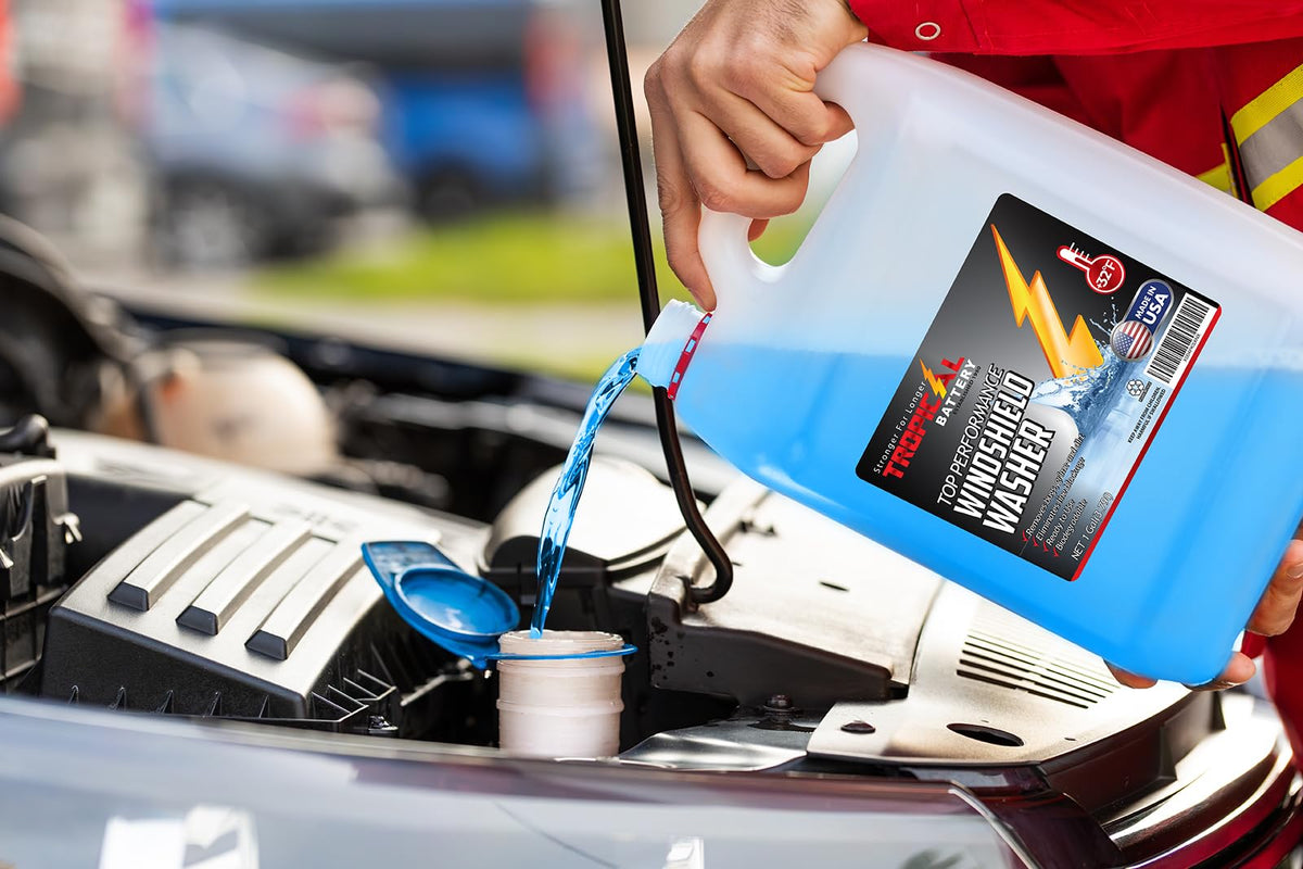 Tropical Battery in car scene on road showing improved visibility while driving