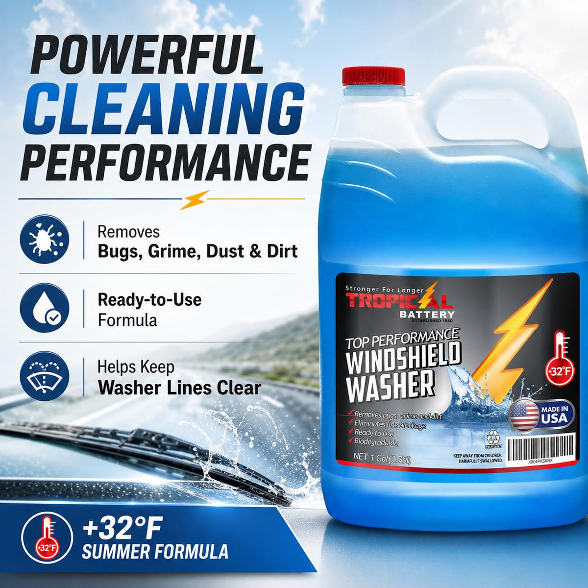 Tropical Battery close-up of liquid clarity and fast-evaporating texture
